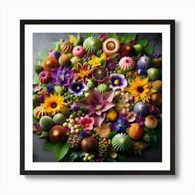 Flowers In A Circle Art Print