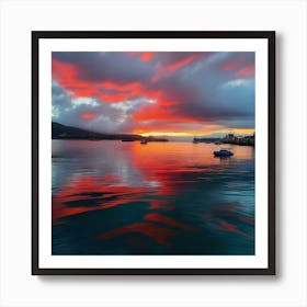 Sunset In Tahiti Art Print