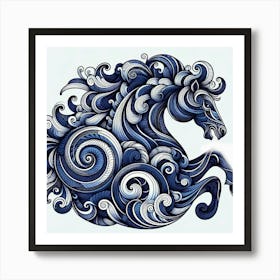 horse of waves Art Print