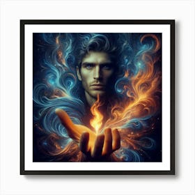 Fire In The Hand Art Print