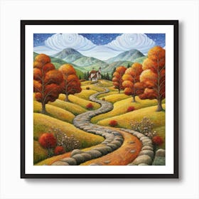 The Winding Road Home. In the middle of the meadows 2 Art Print