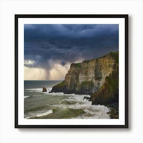 Stormy Sky Over Cliffs Affiche