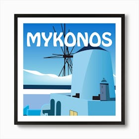 Mykonos Bold Illustration Art Print