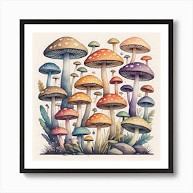 Fairyland Fungi Art Print