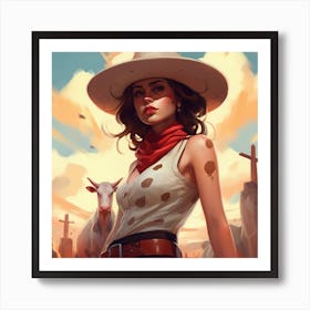Strong Women Cowgirl 2 Art Print