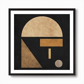 Geometric Harmony Black 1 Square Art Print