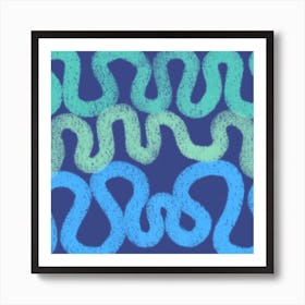 Blue And Green Wavy Wavy Wavy Wavy Wavy Wavy Wavy Wavy Wavy Art Print