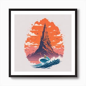Surfer On A Wave Art Print