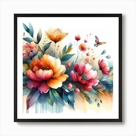 Watercolor Flowers 27 Art Print