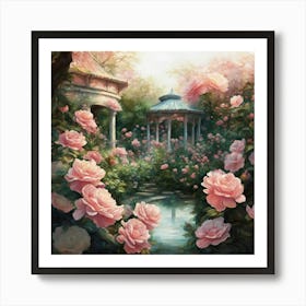 Roses In The Garden Art Print