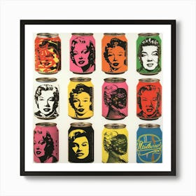 Cans With Face Pop Art Art Print