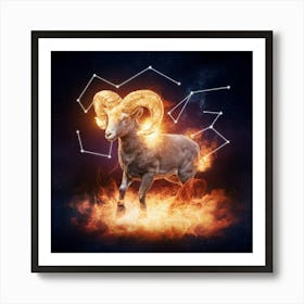 Zodiac Ram 24 Art Print