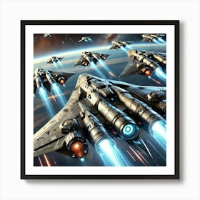 Orbital Strike Fighters Converted Art Print