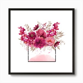 Pink Flowers In A Vase 1 Art Print