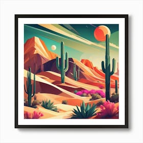 Cactus Desert 4 Art Print