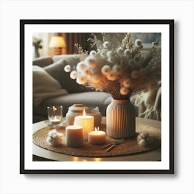 Living Room With Candles 2 Art Print