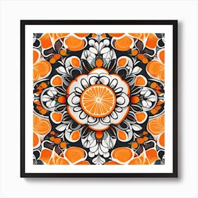 Orange Mandala Art Print