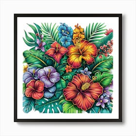 Tropical Flowers 3 Art Print