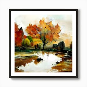 Autumn Landscape Painting 1 Art Print