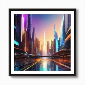 Futuristic City 135 Art Print