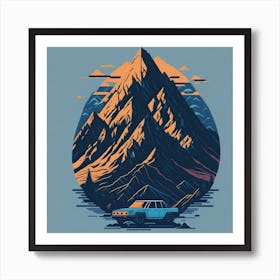 Car In The Mountains Art Print