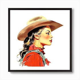 Cowgirl Portrait Face 7 Art Print