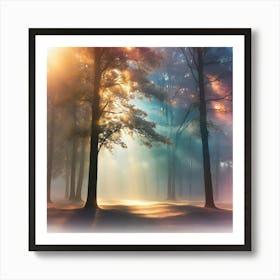 Rays Of Light In The Forest 2 Art Print