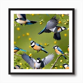 Birds On A Branch 1 Art Print