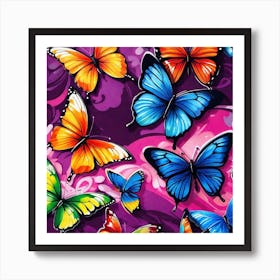 Colorful Butterflies 25 Art Print