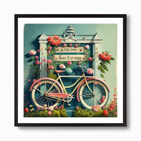 Bicycle In The Garden 1 Art Print