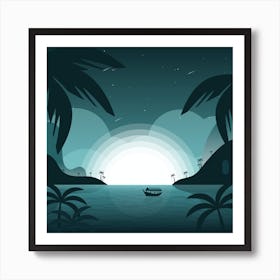 Sunset In The Sea Art Print