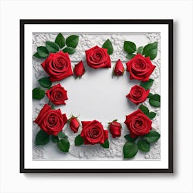 Frame With Red Roses 3 Affiche