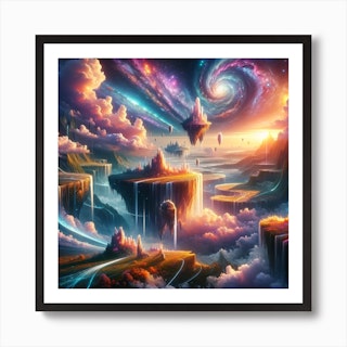 Fantasy Dreamscape Art Print, Pastel Wall Decor, Metaphysical Art by P –  Primal Painter