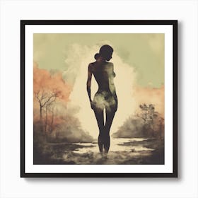 Silhouette Of A Woman #4 Art Print Art Print