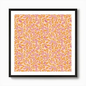 Petals Oval Pink Orange On Peach 1 Art Print