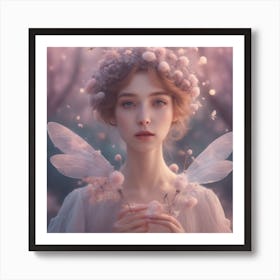 Dreamy Portrait Of A Cute Sweetflies In Magical Scenery, Pastel Aesthetic, Surreal Art, Hd, Fantasy, Art Print