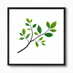 Branch Of Green Leaves Art Print