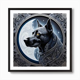 Dog Of The Moon Art Print