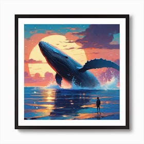 Whale In The Ocean 1 Art Print