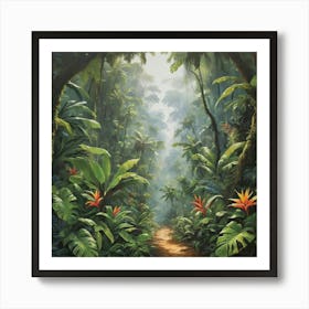 Tropical Jungle Path Art Print Paintings Art Print