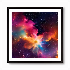 Flower In Space 4 Art Print