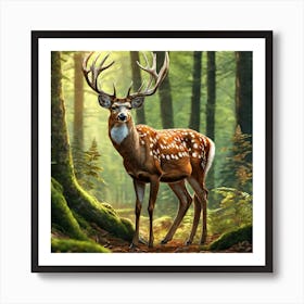 Deer In The Forest 127 Art Print