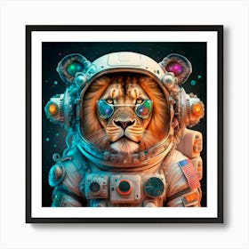 Lion In Space Art Print