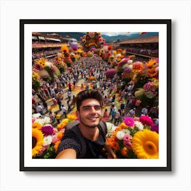 Flower Festival In Colombia Art Print