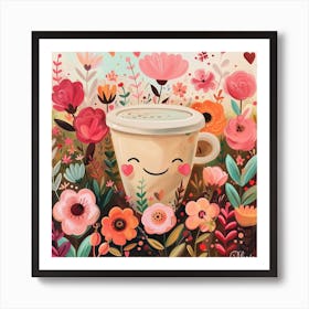 Coffee Mug Love Garden Cute Hearts Art Print