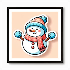 Snowman Sticker 1 Art Print