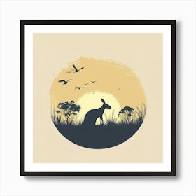 Kangaroo Silhouette 1 Art Print