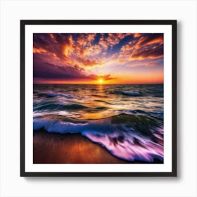 Sunset At The Beach 262 Art Print