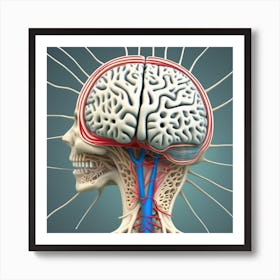 Human Head With Blood Vessels 3 Art Print