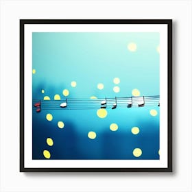 musical notes floating  Art Print